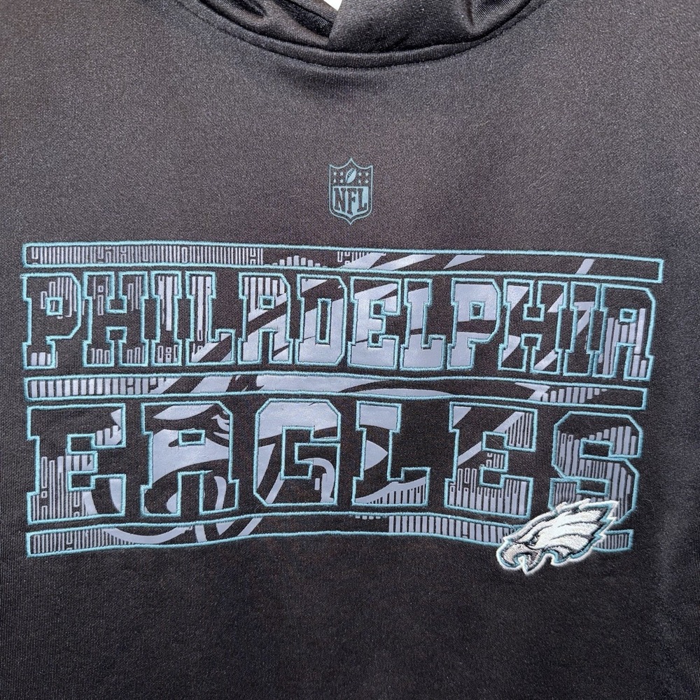 Philadelphia Eagles Hoodie Youth XL 18/20 Black NFL Team Apparel TekWarm